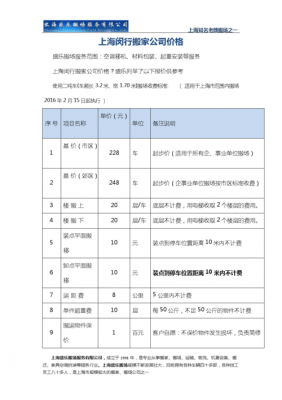 上海大众搬家价格（上海大众搬家公司一般多少钱）